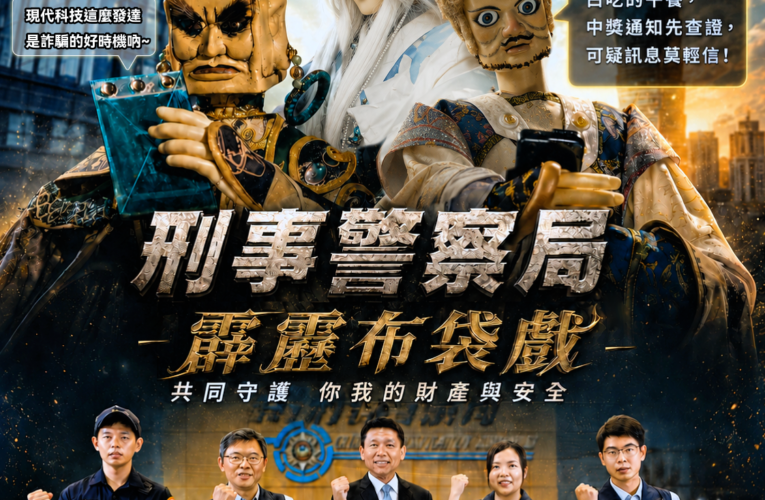 警察節創意反詐宣導！刑事局邀素還真、秦假仙登場 「方塊酥先生」騙術現形記笑翻全場