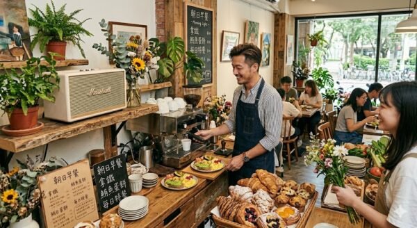 把早餐店做到像咖啡館的老闆