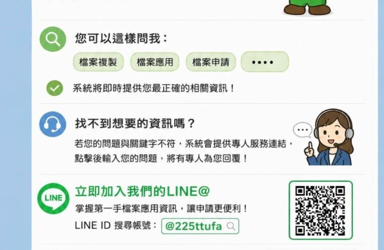 檔案應用申請超EASY　樹林地所LINE@即時提供資訊