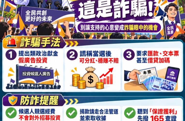「支持候選人還能賺錢」是陷阱！刑事局揭政治廣告假投資詐術
