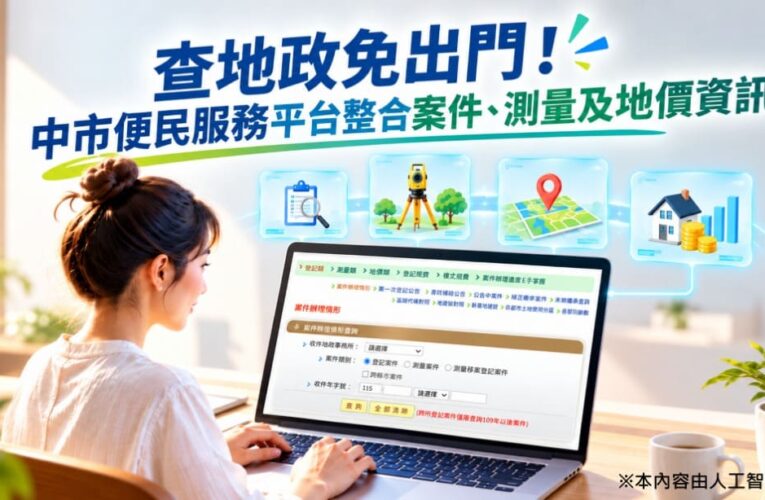 中市地政資訊線上查　便民平台整合案件、測量及地價服務